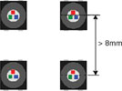 Figure 1. Pixel pitch example of a display using PLCC-4 packages